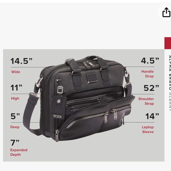 Tumi Alpha Bravo Slim Commuter Bag - Picture 2 of 8